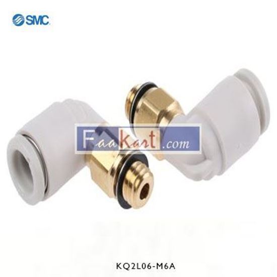 Picture of KQ2L06-M6A     SMC Threaded-to-Tube Elbow Connector M6 to Push In 6 mm, KQ2 Series