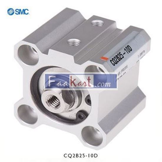 Picture of CQ2B25-10D   SMC Pneumatic Compact Cylinder 25mm Bore, 10mm Stroke, CQ2 Series, Double Acting