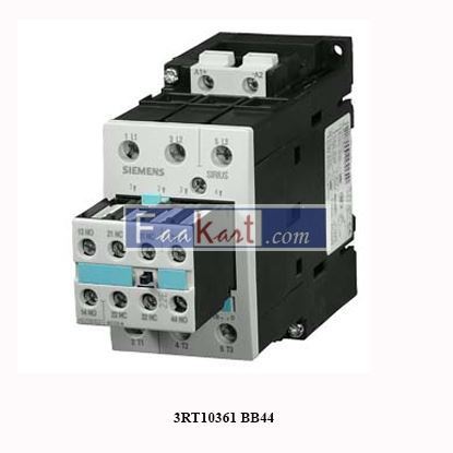 Picture of 3RT10361 BB44  CONTACTOR 80A/22KW SIEMENS