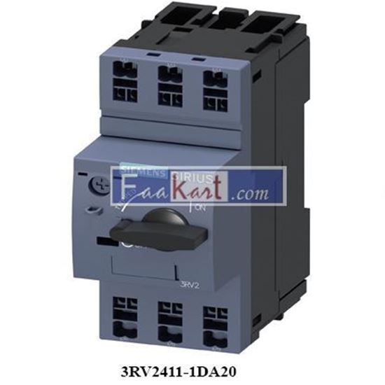 Picture of 3RV2411-1DA20 Siemens  circuit breaker size s00 for transformer protection a-release 2.2...3.2 a n release 65 a spring-type terminal standard switching capacit