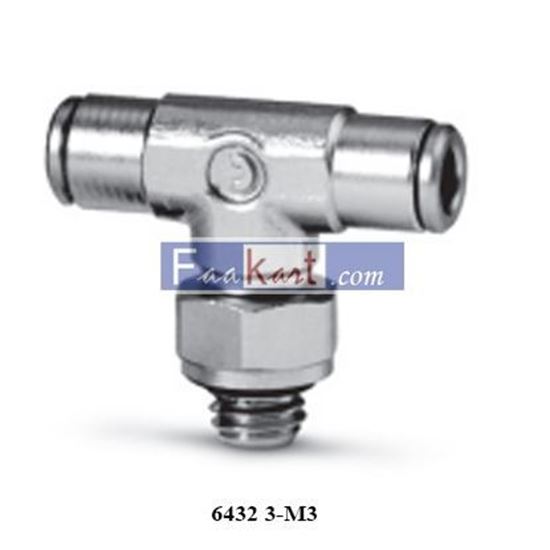 Picture of 6432 3-M3 CAMOZZI Fittings Mod. 6432 Micro Metric Swivel Male Tee