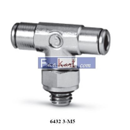 Picture of 6432 3-M5 CAMOZZI Fittings Mod. 6432 Micro Metric Swivel Male Tee