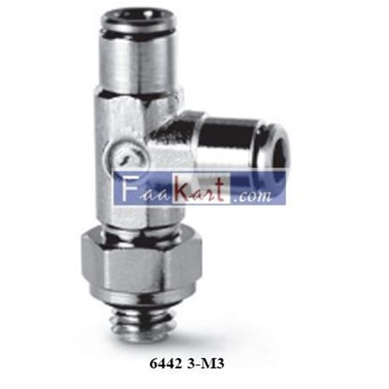 Picture of 6442 3-M3 CAMOZZI Fittings Mod. 6442 Micro Lateral Metric Swivel Male Tee