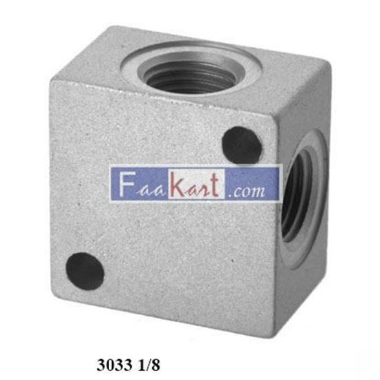 Picture of 3033 1/8 CAMOZZI Brass Pipe Fittings BSP adaptor - 4-way aluminium distribution block