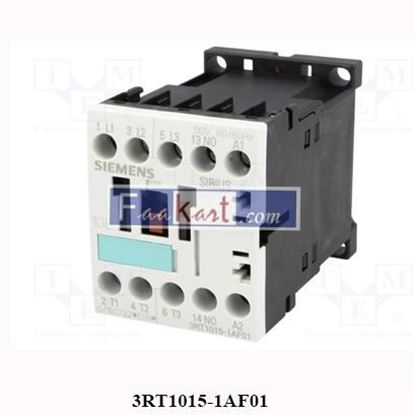 Picture of 3RT1015-1AF01 SIEMENS Contactor: 3-pole; NO x3; Auxiliary contacts: NO; 110VAC; 7A; 3RT10