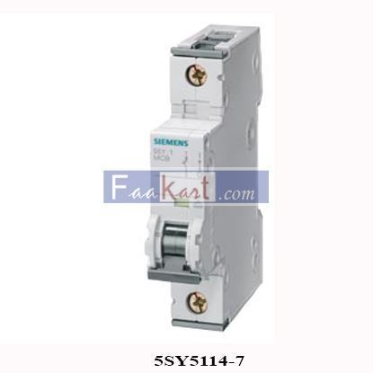 Picture of 5SY5114-7 siemens Circuit breaker Universal current 220 V DC 230/400 V AC 10kA, 1-pole, C, 0.3 A