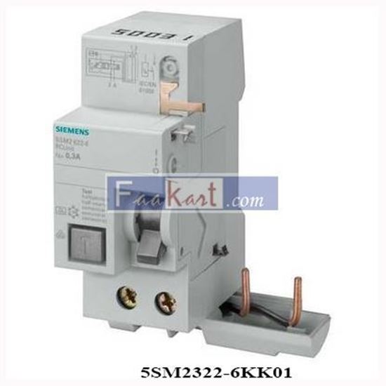 Picture of 5SM2322-6KK01  SIEMENS RC unit for 5SY, 2-pole, type A, short-time delayed, In: 40 A, 30 mA, Un AC: 230 V