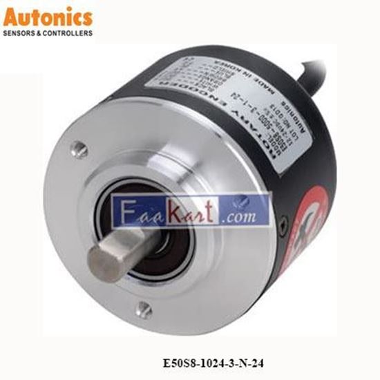 Picture of E50S8-1024-3-N-24   Autonics  Rotary Encoder, Incremental, 50mm, 8mm Shaft, 1024 PPR, Totem pole output, 12-24VDC