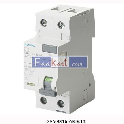 Picture of 5SV3316-6KK12 SIEMENS Residual current operated circuit breaker