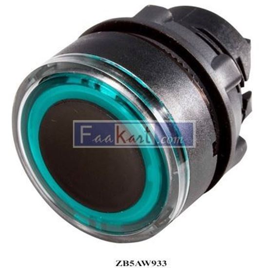 Picture of ZB5AW933 Schneider Harmony XB5 Green Flush Illuminated Ring Pushbutton Actuator