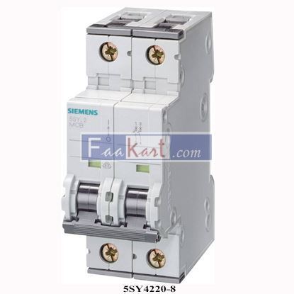 Picture of 5SY4220-8  |  5SY42208  |  SIEMENS CIRCUIT BREAKER 10KA 2POL A40