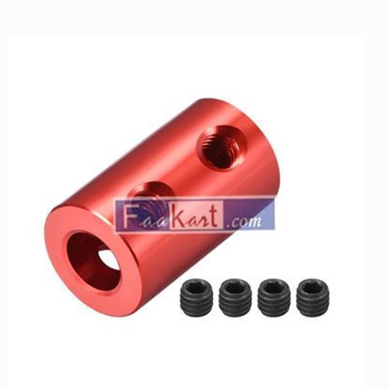 Picture of Shaft Coupling 3mm to 6mm Bore L20xD12 Robot Motor Wheel Rigid Flexible Coupler Connector Red   Unique Bargains