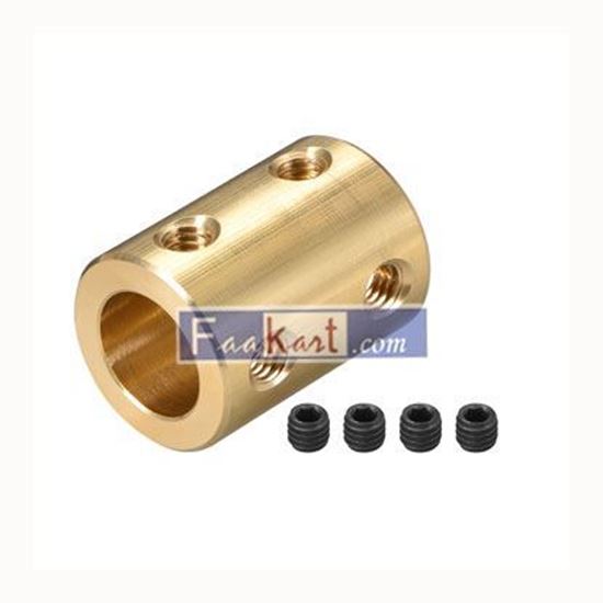 Picture of Shaft Coupling 6mm to 10mm Bore L22xD16 Robot Motor Wheel Rigid Flexible Coupler Connector Gold Tone   Unique Bargains