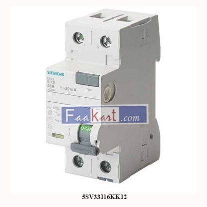 Picture of 5SV33116KK12  Siemens  Residual current operated circuit breaker  5SV3311-6KK12