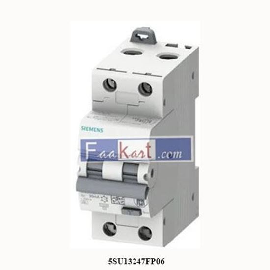 Picture of 5SU1324-7FP06   SIEMENS  RCBO 2P 2MW, 6A    5SU13247FP06