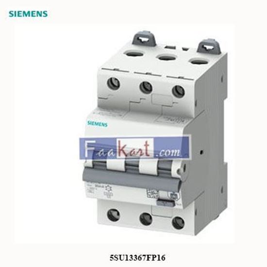 Picture of 5SU1336-7FP16   SIEMENS   RCBO, 6 kA, 3P Type A, 30 mA, C-Char, In: 16A Un: 400V    5SU13367FP16