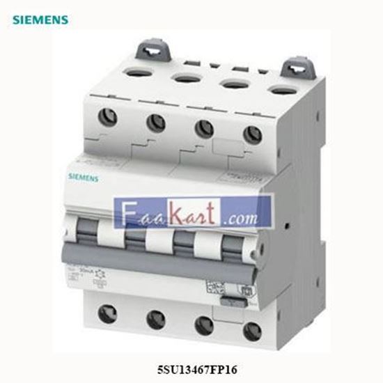 Picture of 5SU13467FP16   SIEMENS  RCBO, 6 kA, 4P Type A, 30 mA, C-Char, In: 16A Un: 400V   5SU1346-7FP16