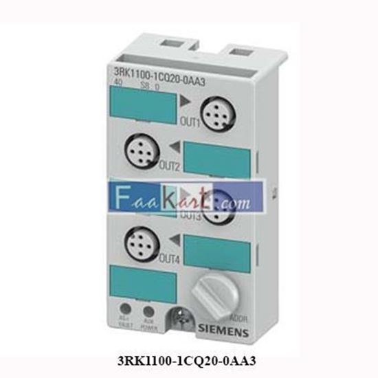 Picture of 3RK1100-1CQ20-0AA3 Siemens  compact module K45 digital 4 DQ, IP67 4 x output, 1 A 24 V DC