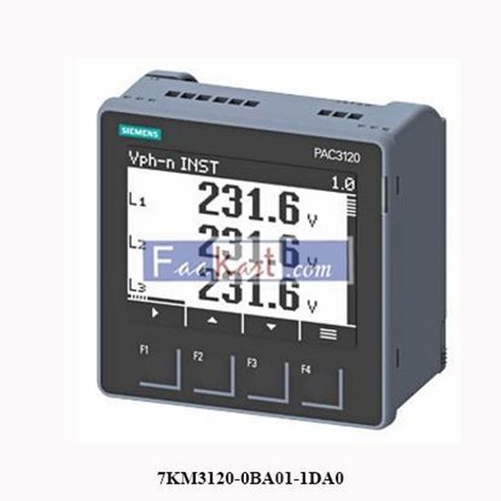 Picture of 7KM3120-0BA01-1DA0 SIEMENS SENTRON PAC3120 LCD 96X96 mm Power Monitoring Device Controll panel instrument for electrical values protocol