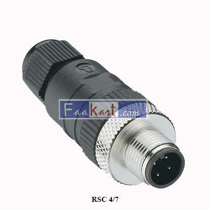 Picture of RSC 4/7 LUMBERG AUTOMATION Field Attachable Connector, M12 male connector, 4-pole with threaded joint, assembling with screw terminals.