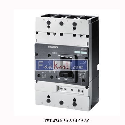 Picture of 3VL4740-3AA36-0AA0 Siemens circuit breaker VL400L w/o Electronic Trip Unit very high breaking capacity