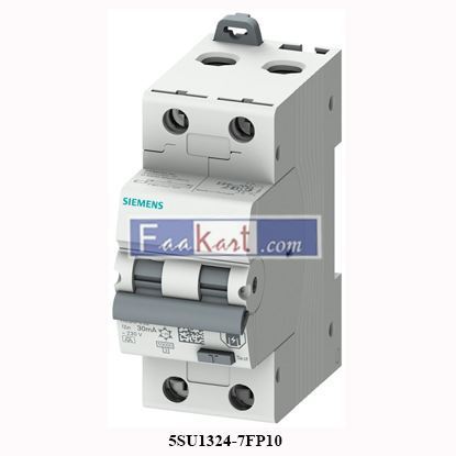 Picture of 5SU1324-7FP10 Siemens RCBO, 10A Current Rating, 2P Poles