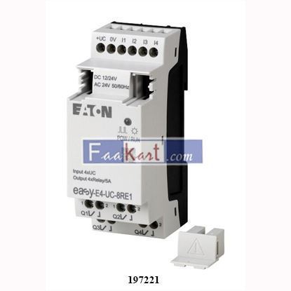 Picture of EASY-E4-AC-8RE1 EATON I/O expansion, For use with easyE4, 100 - 240 V AC, 110 - 220 V DC  197221