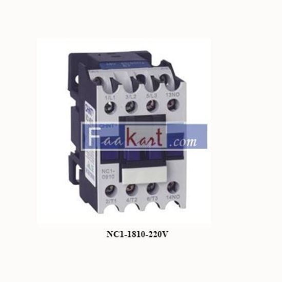 Picture of NC1-1810-220V  CHINT   CONTACTOR D/R 3P+1 18A WITH 220VAC COIL