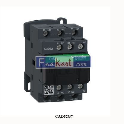 Picture of CAD32G7  SCHNEIDER  Deca control relay,3 NO and 2 NC, 600 V, 120 VAC 50/60 Hz coil