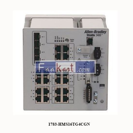 Picture of 1783-HMS16TG4CGN  ALLEN BRADLEY  Stratix 5400, 16 copper 10/100/1000 ports, 4 combo 10/100/1000 ports, Layer 2 FW