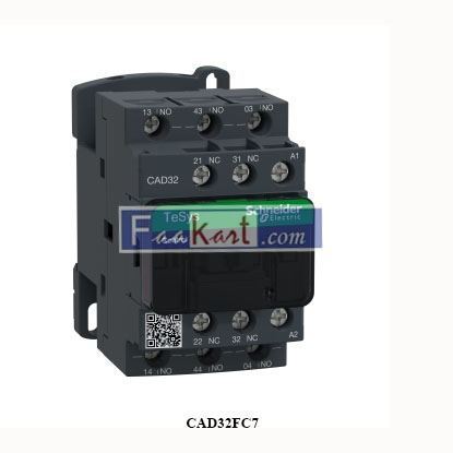 Picture of CAD32FC7  SCHNEIDER  TeSys Deca control relay - 3 NO + 2 NC - <= 690 V - 127 V AC standard coil