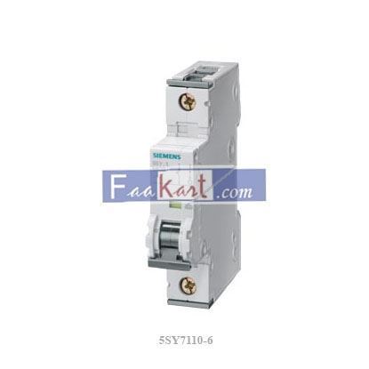 Picture of 5SY7110-6  Siemens Sentron 5SY7 MCB, 1P, 10A Curve B, 230V AC, 15 kA Breaking Capacity