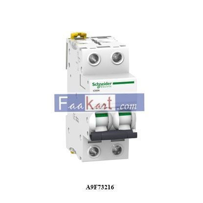 Picture of A9F73216 SCHNEIDER Miniature circuit breaker, ACTI9 IC60N 2P 16A B