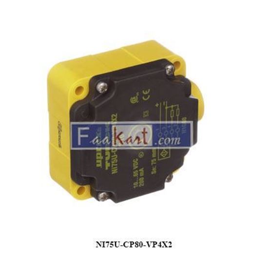 Picture of NI75U-CP80-VP4X2 Turck Turck Inductive Block-Style Proximity Sensor, 75 mm Detection, PNP Output, 10 → 65 V dc, IP67