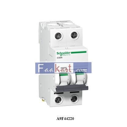 Picture of A9F44220 SCHNEIDER Acti9 iC60N 2P 20A  Miniature Circuit breaker