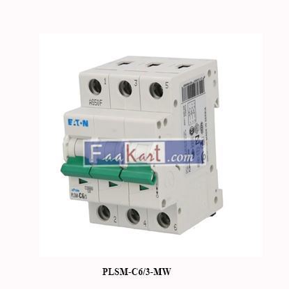 Picture of PLSM-C6/3-MW  242468  EATON xPole MCB, 3P, 6A Curve C, 48V DC, 10 kA Breaking Capacity