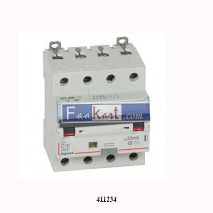 Picture of 411234 LEGRAND 16A FP 30mA 6kA AC:415V A TYPE DX3 RCBOs