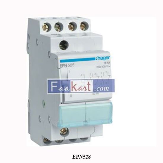 Picture of EPN528 Hager DIN Rail Latching Relay, 24V Coil, DPDT