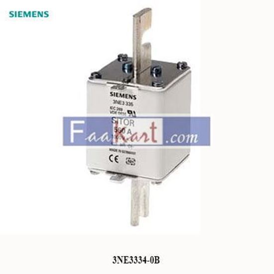 Picture of 3NE3334-0B Siemens SITOR fuse link, with slotted blade contacts, NH2, In: 500 A, aR, Un AC: 1000 V, front indicator