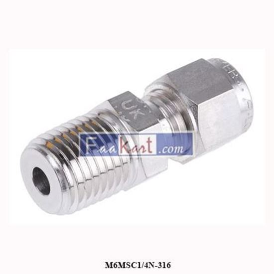 Picture of M6MSC1/4N-316 Parker Tube Fitting, NPT Male Connector