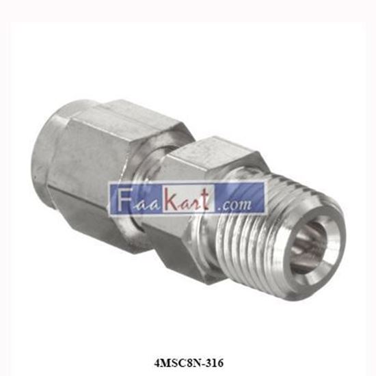 Picture of 4MSC8N-316 Parker Tube Fitting, NPT Male Connector - A-LOK Series