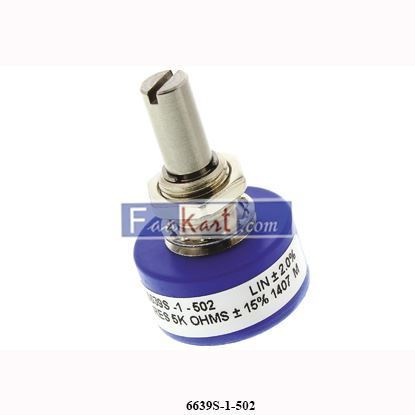 Picture of 6639S-1-502 Rotary Potentiometer Continuous-Turns 1-Gang Panel Mount