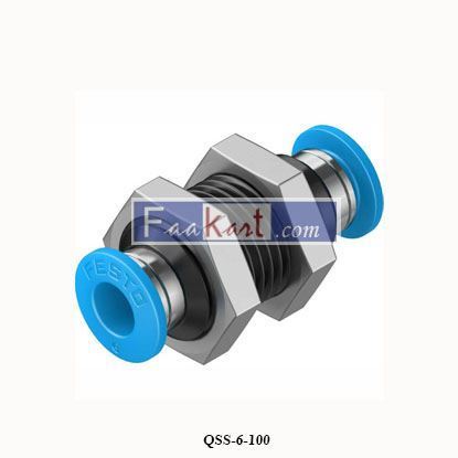 Picture of QSS-6-100  130789    FESTO  PUSH-IN BULKHEAD CONNECTOR